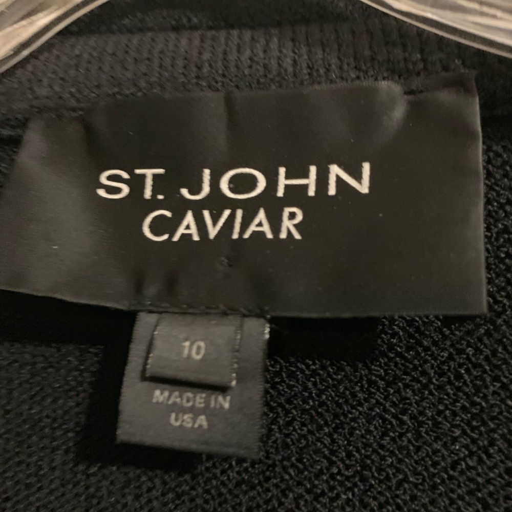 St. John BLACK CAVIAR SUIT - BLACK - SIZE 10 - Picture 2 of 4